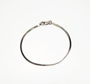 Vintage Canada 925 Sterling Silver Herringbone Chain Bracelet 7.5"